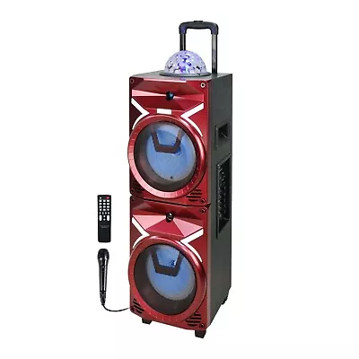 TOPTECH Boom208 Portable 5000 Watt Peak Power Speaker With Disco Ball&Microphone • $169.99