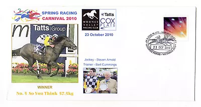 2010 Cox Plate Horse Racing So You Think Win Moonee Ponds Pmk Souvenir Envelope • £4.38