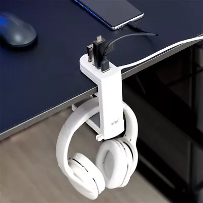 $28.57 • Buy 360° Headset Earphone Headphone Stand Hook Hanger Holder + USB 3.0 2.0 Data Hub