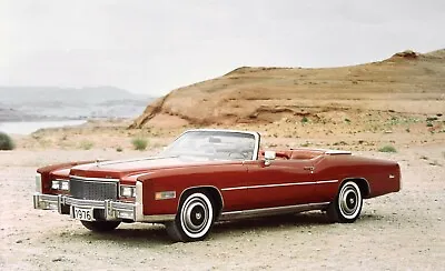 1976 CADILLAC ELDORADO CONVERTIBLE Poster 24 X 36 Inch SWEET LAND YACHT! • $23.99