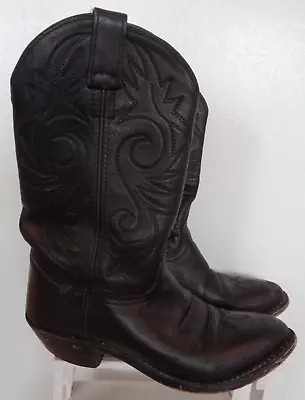 A JAMA Product Old West Western Leather Cowboy Cowgirl Black Boot Vintage Size 7 • $19.99