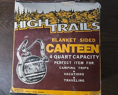 Vintage High Trails Western Canteen 2Qt. W/Wool Blanket Covering & Original Box • $20