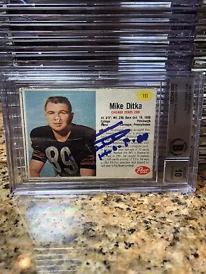 Mike Ditka Signed 1962 Post Cereal Rookie Card Beckett Grade 10 Auto Slabbed HOF • $199.99