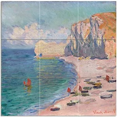 Seascape Sea Claude Monet Tile Mural Kitchen Bathroom Backsplash Marble Ceramic • $131.25