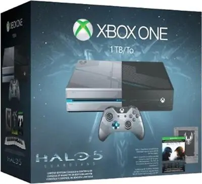 Microsoft Xbox One 1TB Halo 5 Guardians Video Game Console Black & Silver Boxed • £304.99