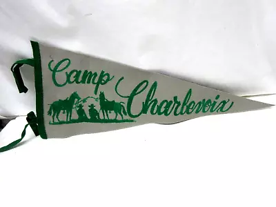 Vintage Camp Charlevoix Michigan Souvenir Felt Pennant • $7