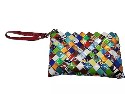 Nahui Ollin Arm Candy Wrapper Bag Wristlet Zippered Purse Movie Candy Handmade • $25