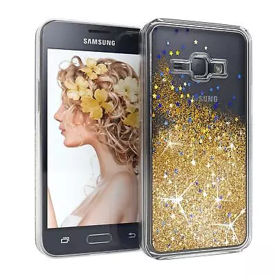 For Samsung Galaxy J1 (2016) Glitter Cover Liquid Silicone Skin Case Phone Gold • $18.05