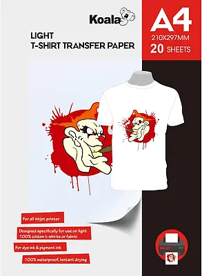 Premium  Inkjet  Iron  On  T  Shirt  Transfer  Paper  For  White  And  Light  Fa • £20.19