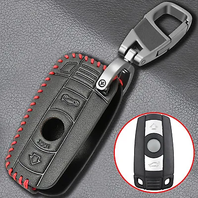 Leather Car Remote Key Fob Cover Holder Case Key Chain For BMW 328i XDrive 328xi • $6.64