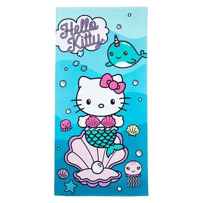 NWT Sanrio Hello Kitty Mermaid Beach Towel 27” X 54” FREE SHIPPING • $14.99