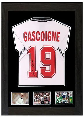 £20 • Buy Paul Gascoigne Gazza Football Shirt  A3 SIGNED FRAMED COLLECTORS DISPLAY PICTURE