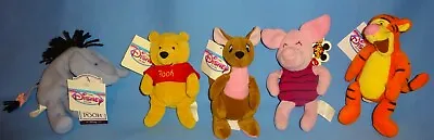 DISNEY STORE PLUSH Winnie The Pooh-Tigger-Piglet-Kanga-Classic Eeyore-Toy LOT-5  • $27.75