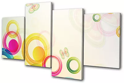 Abstract Vector Colourful Floral MULTI CANVAS WALL ART Picture Print VA • $109.99