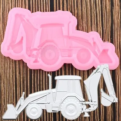 1PC Excavator Car Silicone Mold Party 3D Cake Decorating Tool DIY Clay Art Mould • £13.96