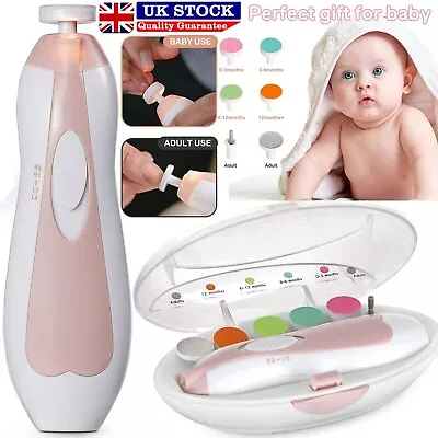 Electric Baby Nail File Clippers Trimmer Toddler Toes Trim Nails Polish Care UK • £7.79