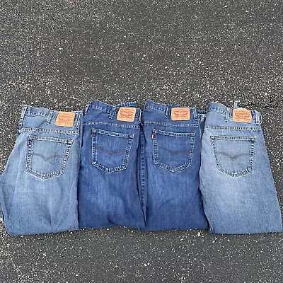 Lot Of 4 Levi's 569 Loose Straight Blue Jeans Men's Size 38x30 • $50