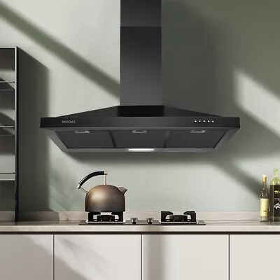 36in Wall Mount Range Hood Black Stainless Steel 450CFM Ducted/Ductless Vent New • $159.99