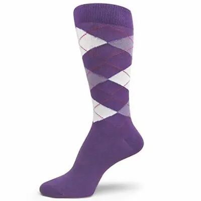 XL Extra Large Size Men's Argyle Dress SocksLight Purple/Lavender/White • $10.50