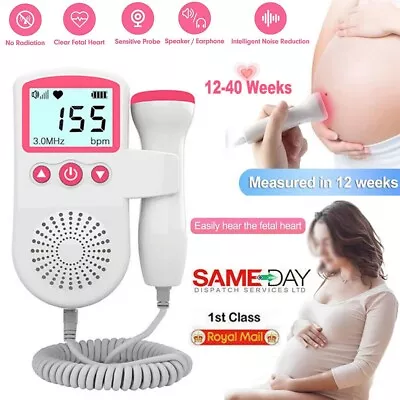 Fetal Doppler Detector Baby Heart Beat Rate Probe Prenatal Monitor Ultrasonic UK • £14.99