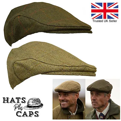 £17.99 • Buy British Derby Tweed Flat Cap Waterproof Teflon Country Shooting Hat