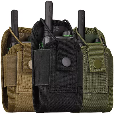 Tactical Molle Radio Walkie Talkie Pouch Waist Bag Outdoor Holder Pocket Holster • $7.98