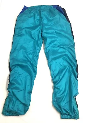 Vintage 80's 90's Retro Turquoise Blue Shell Suit Sport Bottoms Small 28  - 30  • £14.95