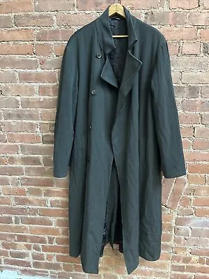 Vintage Giorgio Armani Collezioni Men Coat Sz 44 Teal 100% Wool Nehru Italy • $1175