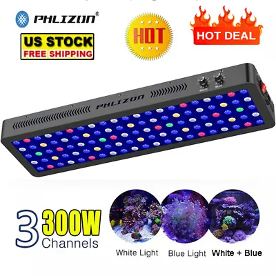 $179.65 • Buy 300W LED Aquarium Lights Full Spectrum For Grow Coral Reef Marine Fish Tank LPS