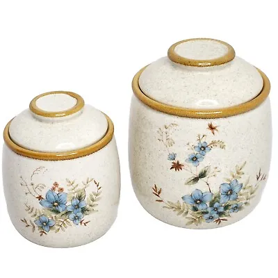 Mikasa Garden Club Day Dreams EC 461 Canisters 6  & 5  W/ Lids Japan 4 Pieces • $29.99