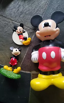 Set Of 4 Mickey Mouse Collectibles Portable Cup Magnet And 2 Figures Firefighter • $18