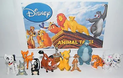 Disney Animal Tales Party Favors Set Of 12 Figures Lion King Bambi Jungle Book • $15.95