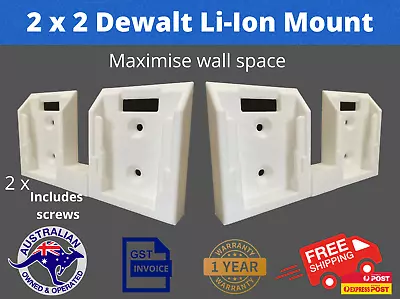 2 X Double Dewalt Li-Ion Cordless 18V - 54V XR Flexivolt Battery Mount Holder • $19.95