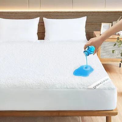 Mattress Protector Soft Terry Waterproof Mattress Cover Sheets Pad All Sizes • $22.99