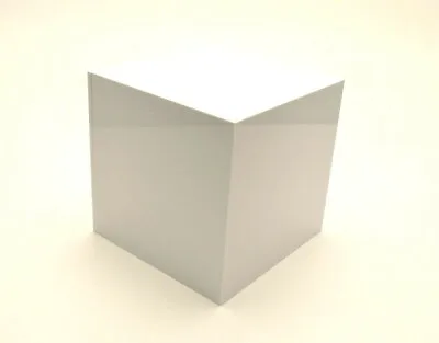 White Acrylic Perspex® Plastic Cube Display Stand 5 Sided Box Tray Retail Shop  • £30.82