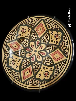 PotteryBarn Kasara Moroccan Pattern Shallow Salad Bowl With Plate Hanger • $20