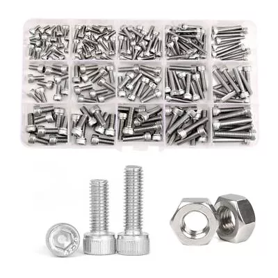 Hexagon Socket Cap Head Screw Bolt Nut Set Assortment Kit M2 M2.5 M3 M4 M5 M6 M8 • $14.24