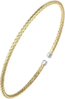 Charles Garnier -  Niza  - Gold-Plated Sterling Silver 2mm Woven Cuff Bracelet • $105