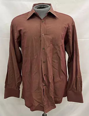 Gucci Men's Dress Shirt Tom Ford Era Sz 15.5/39 Burgundy/Rust Vintage Chrty • $80