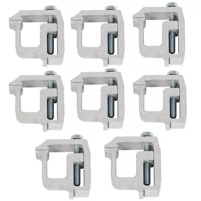 8 PCS Truck Cap Topper Camper Aluminum Shell Mounting Clamps Heavy Duty Sliver • $36.89