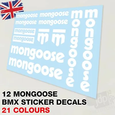 Set Of 12 Mongoose Bmx Bike Decals Stickers - 21 Colours • $13.32