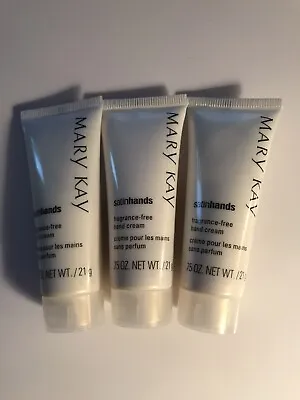 Mary Kay Satin Hands Fragrance-Free Hand Cream .75 Oz. Travel Size Set/3 New • $15.99