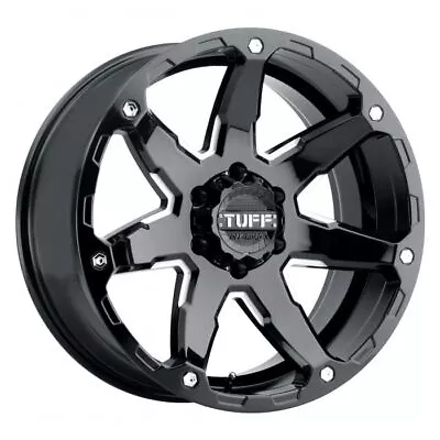 TUFF T4A Gloss Black Milled Spokes 15x8 -13 5x114.3 Wheels Set Of Rims • $466.28