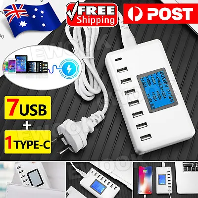 $24.95 • Buy USB Hub Charging Station 8 Port Phone Charger Multi Dock Charger Power Adapter