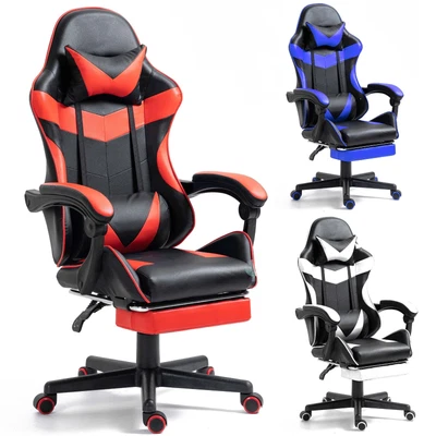£55.99 • Buy Gaming Office Swivel Chair Ergonomic Adjustable Footrest PC Computer Desk Chairs