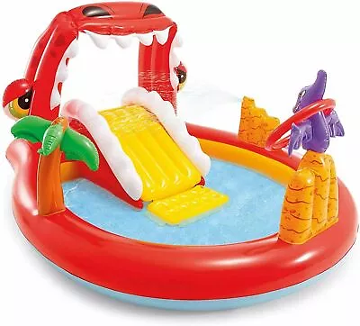 Happy Dino Inflatable Swimming Pool Play Center Paddling Water Dinosaur Garden • £59.95