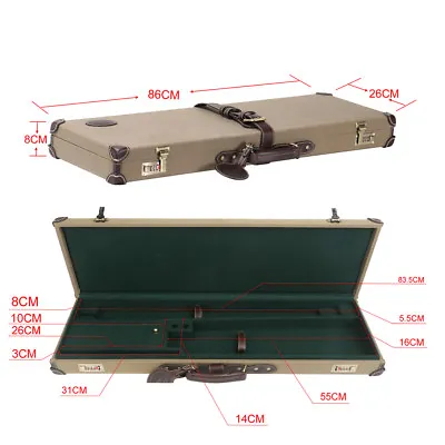 Tourbon Vintage Shotgun Hard Case Canvas Gun Safety Cabinet Storage Box Hunting • $279.99