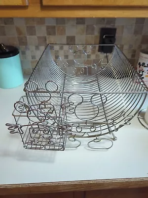 Disney Vintage Mickey Mouse Dish Rack Outline Wire Metal Chrome Finish • $25