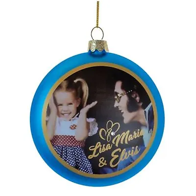 Kurt Adler Elvis Presley And Lisa Marie Glass Disc Ornament 3  • $14.42