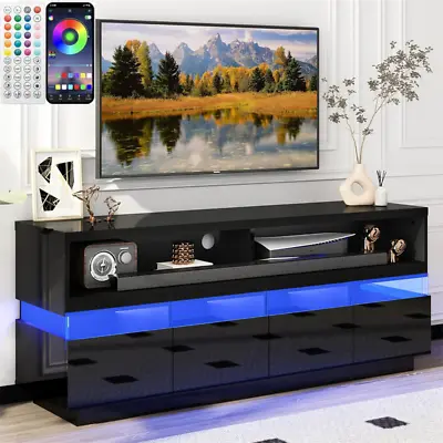 58/66in High Gloss Modern Media Entertainment Center LED TV Stand For 55-70in TV • $237.49